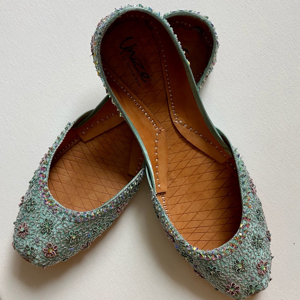 NEW Silk Sequin JUTTI Leather Iridescent Flats!